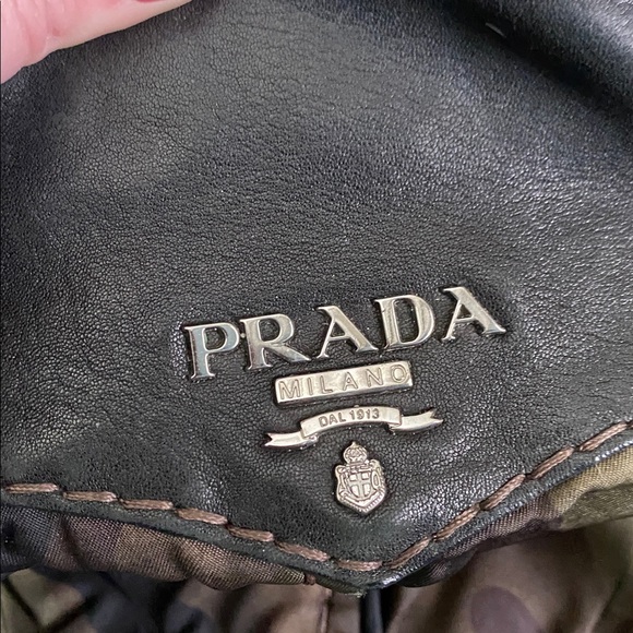 Prada Fumo Camouflage Nylon Bowling Bag Purse - Picture 6 of 12